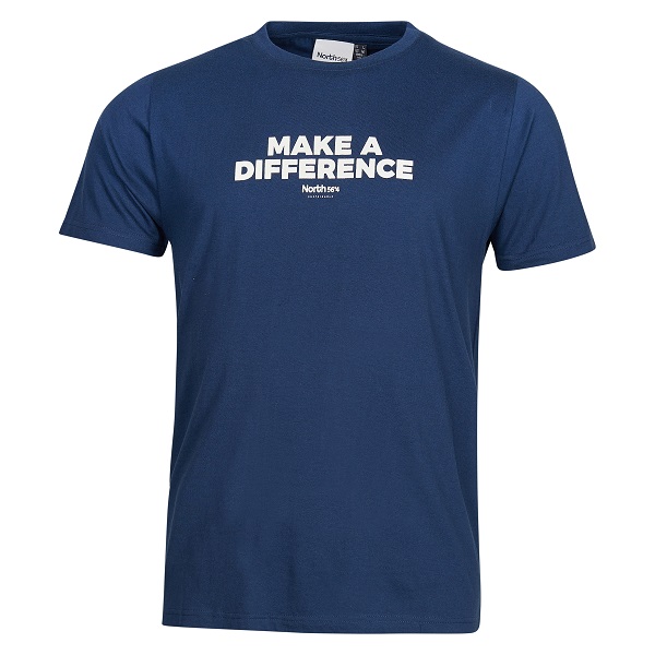 Blauw Sustainable T-shirt O-neck | North 56°4