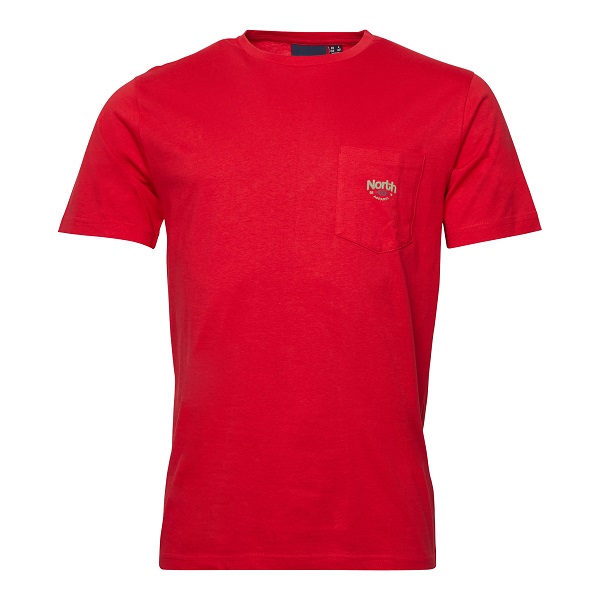Rood T-shirt met Borstzak O-neck 2XL | North 56°4