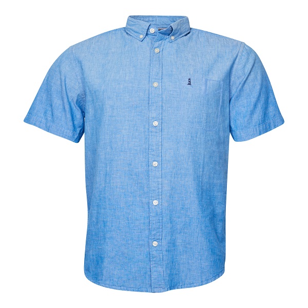 Blauw Overhemd North 65°4 Korte Mouw 2XL