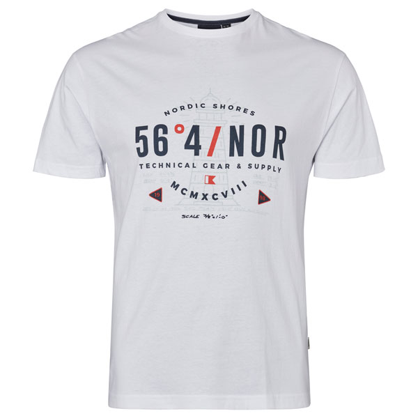 Wit T-shirt met Logo Print O-neck | North 56°4