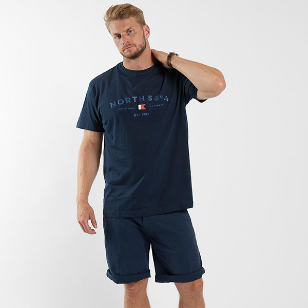 navy t-shirt met logoprint