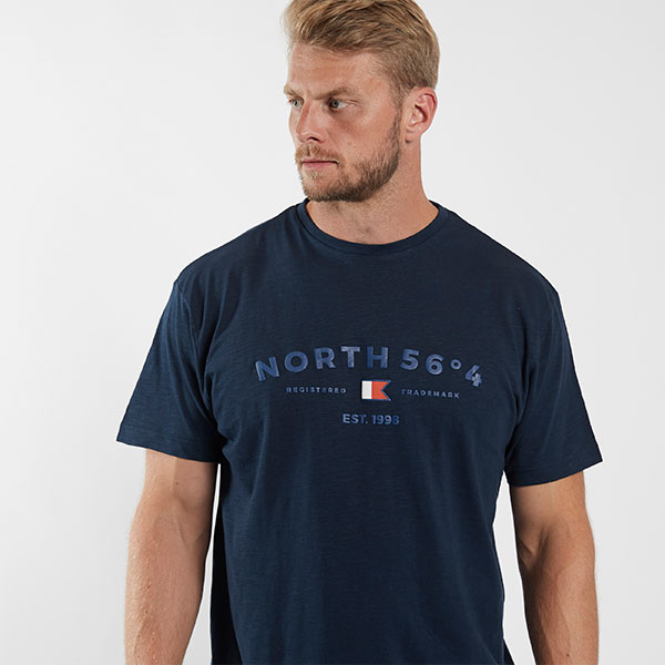 navy t-shirt met logoprint