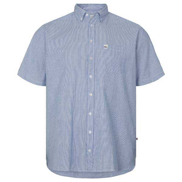 Lichtblauw Gestreept Overhemd met Korte Mouwen 2XL | North 56Denim
