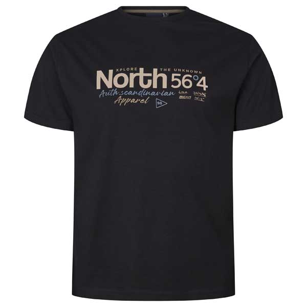Zwart T-Shirt Met Logo Print Ronde Hals | North 56°4