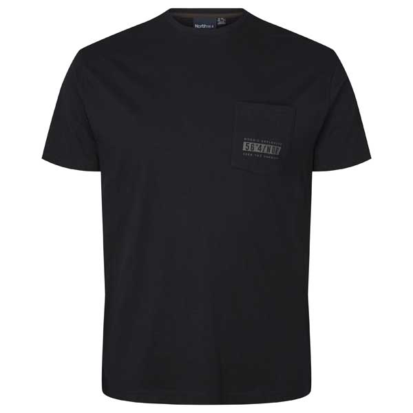 Zwart T-Shirt Met Borstzak Ronde Hals | North 56°4