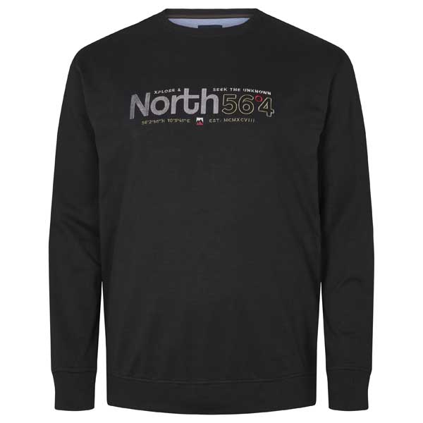 Zwarte Sweater Met Logo Print Ronde Hals | North 56°4