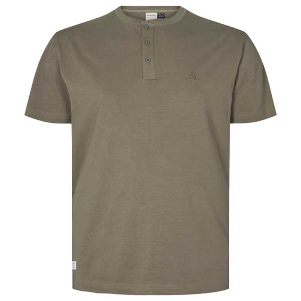 Olijfgroen T-Shirt Met Knopen Ronde Hals | North 56Denim