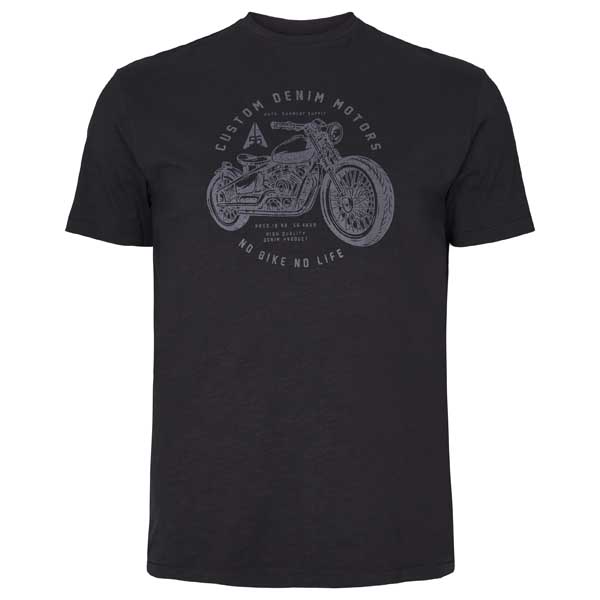 Zwart Biker T-Shirt Met Ronde Hals | North 56Denim