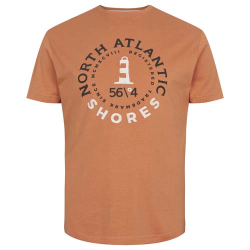 Oranje T-Shirt Met Lighthouse Print Ronde Hals | North 56°4
