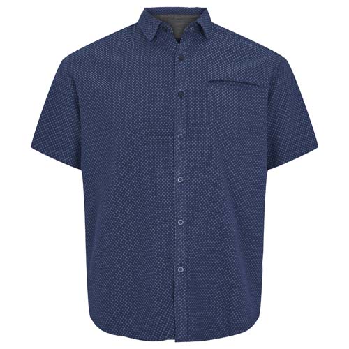 Blauw Korte Mouw Overhemd Small Pattern | North 56°4
