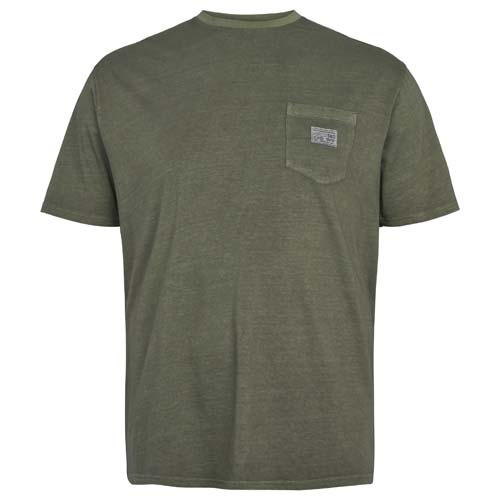 Groen Cool Deyed T-Shirt Ronde Hals & Pocket | North 56Denim