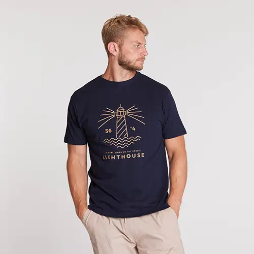 navy blue t-shirt