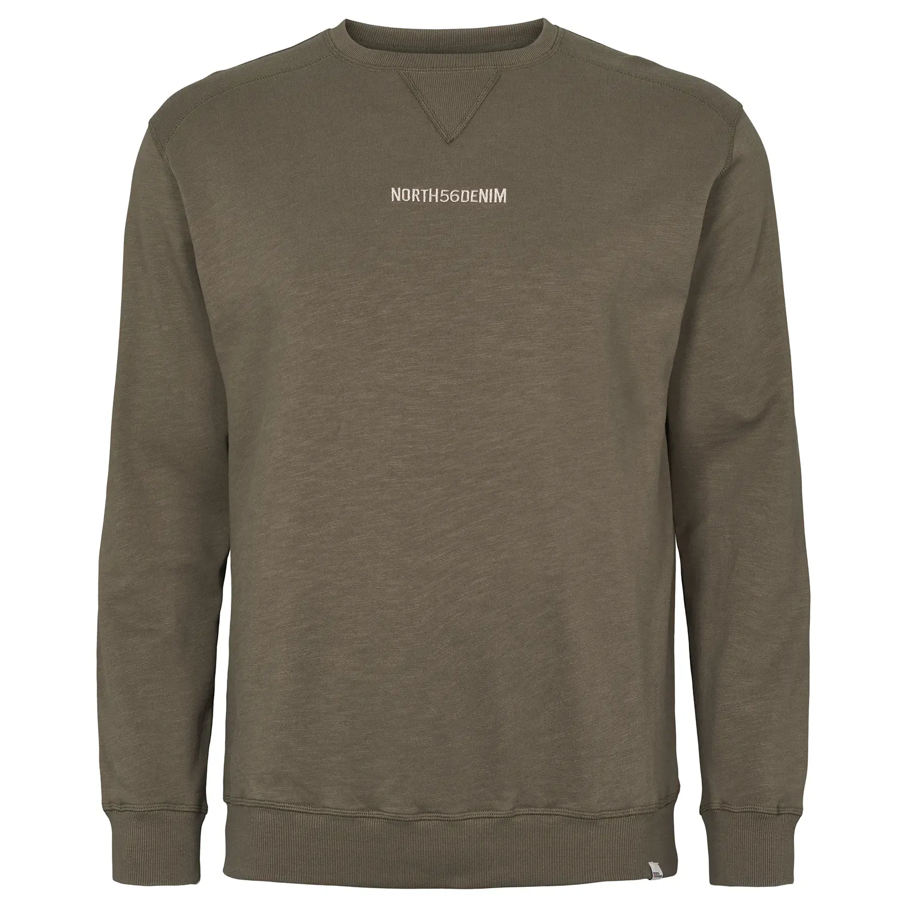 Sweater met Subtiele Logo Borduring Groen | North 56Denim