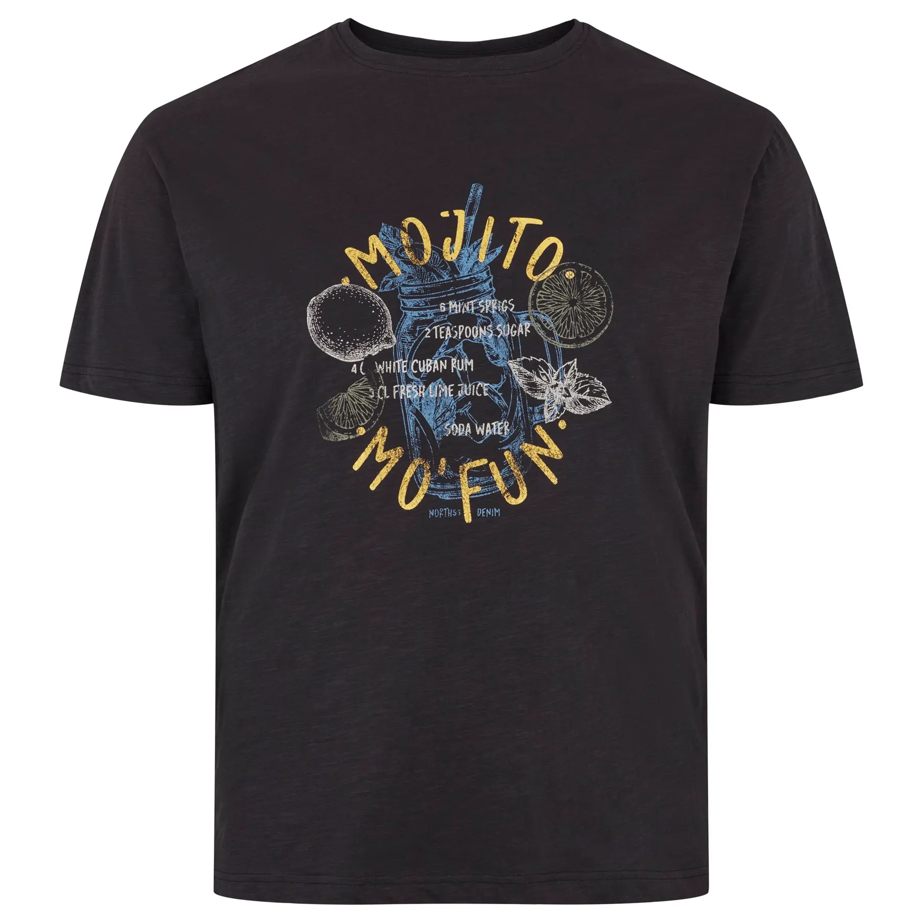 T-shirt Mojito Cocktail 41329 Zwart | North 56Denim